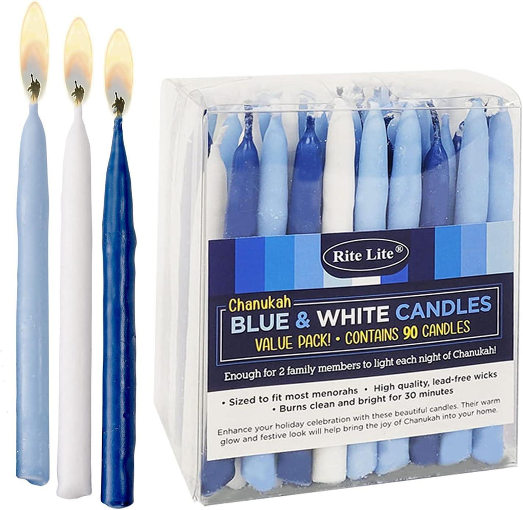 Rite Lite Blue and White Deluxe Hanukkah Candles