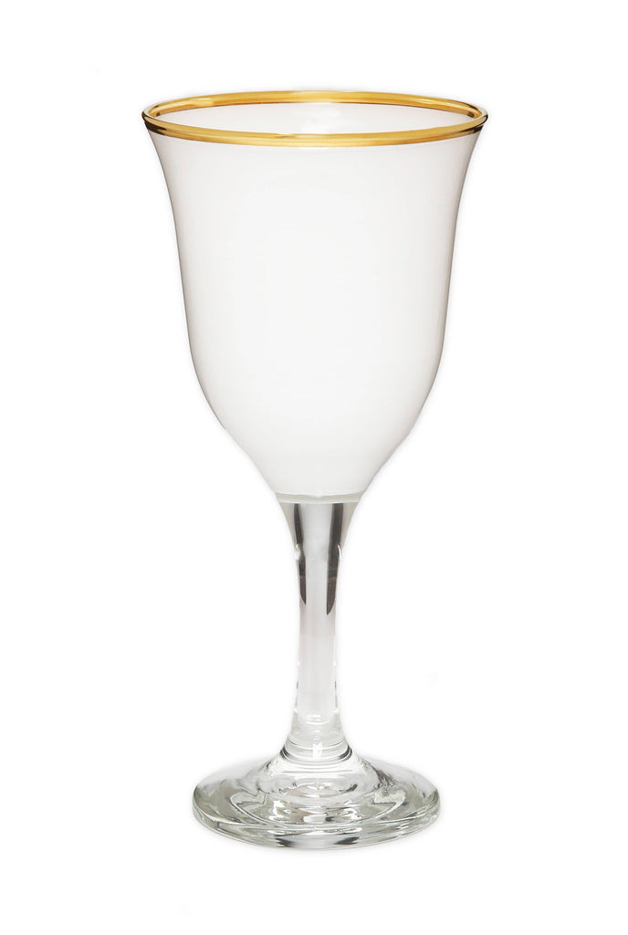 White Wine Glasses with Gold Rim