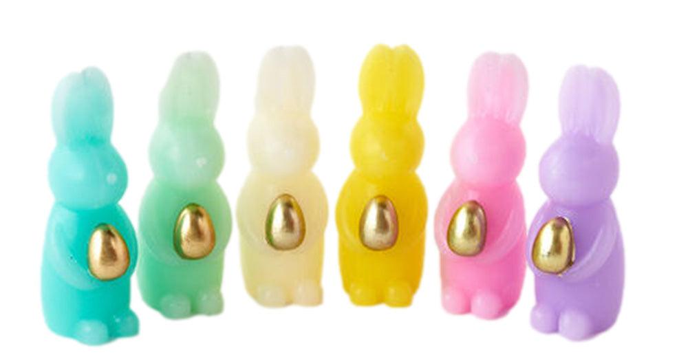 Bunny with Golden Egg Candles (Set/6)