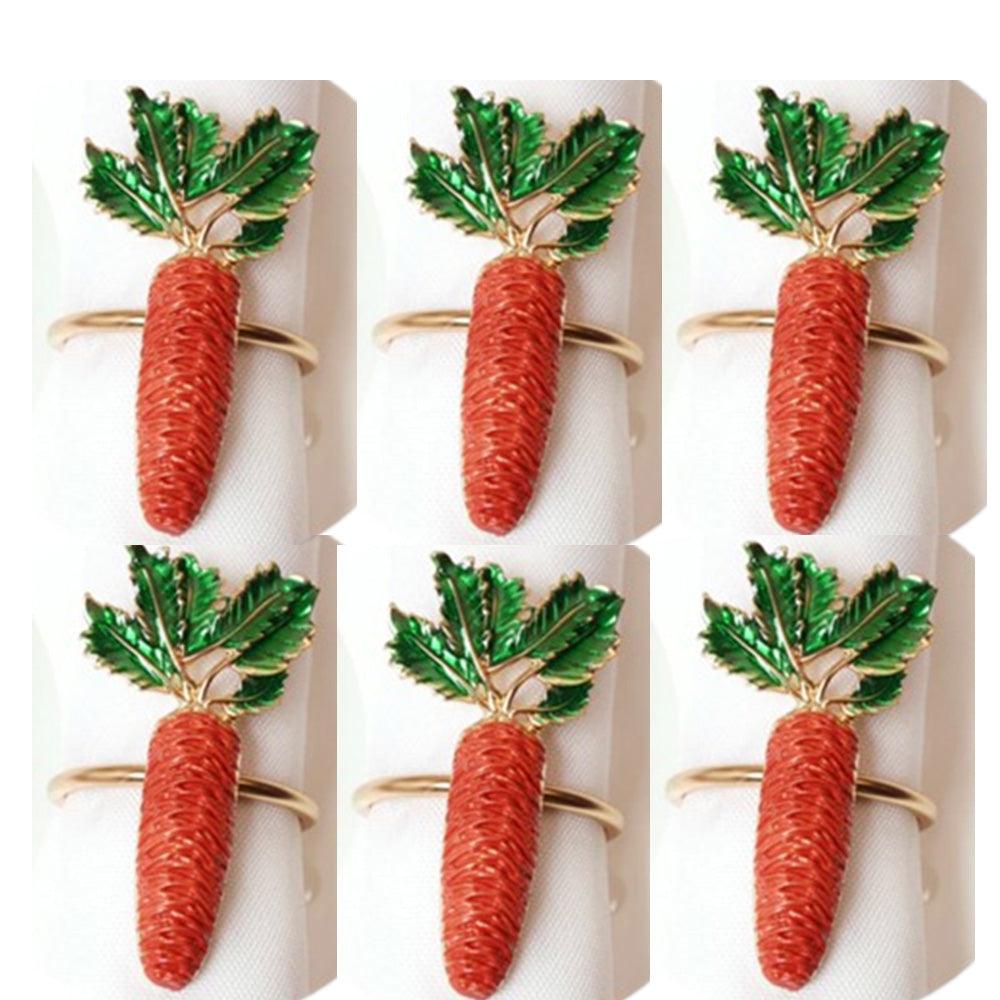 Carrot Napkin Rings Set