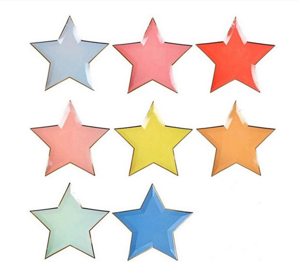 Color Stars Dinner Paper Plates