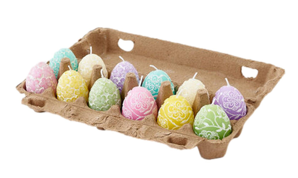 Floral Egg Candles in Crate