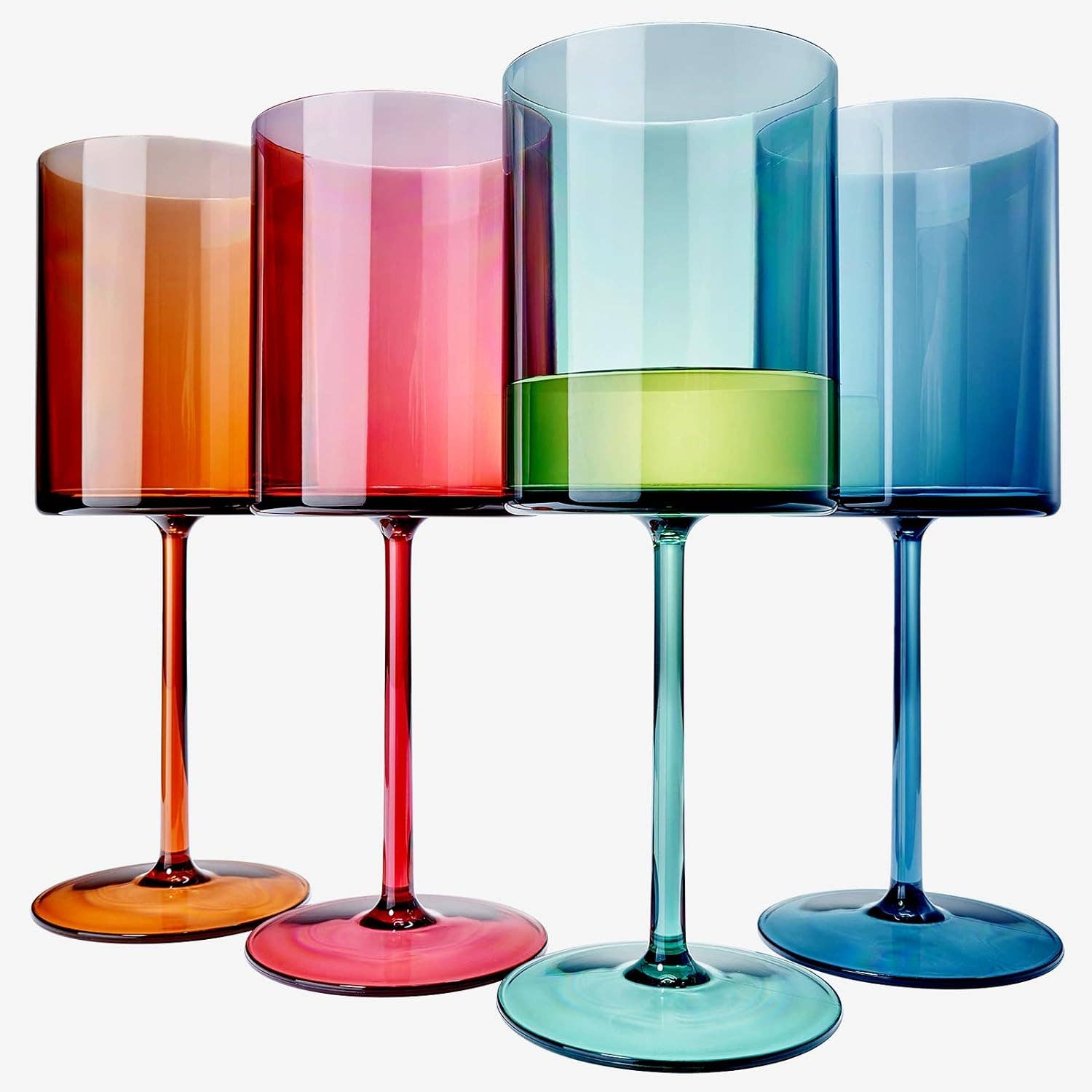acrylic drinking glass sets Multicolor Square Acrylic Wine Glasses Set of 4 – A Gifted Solution
