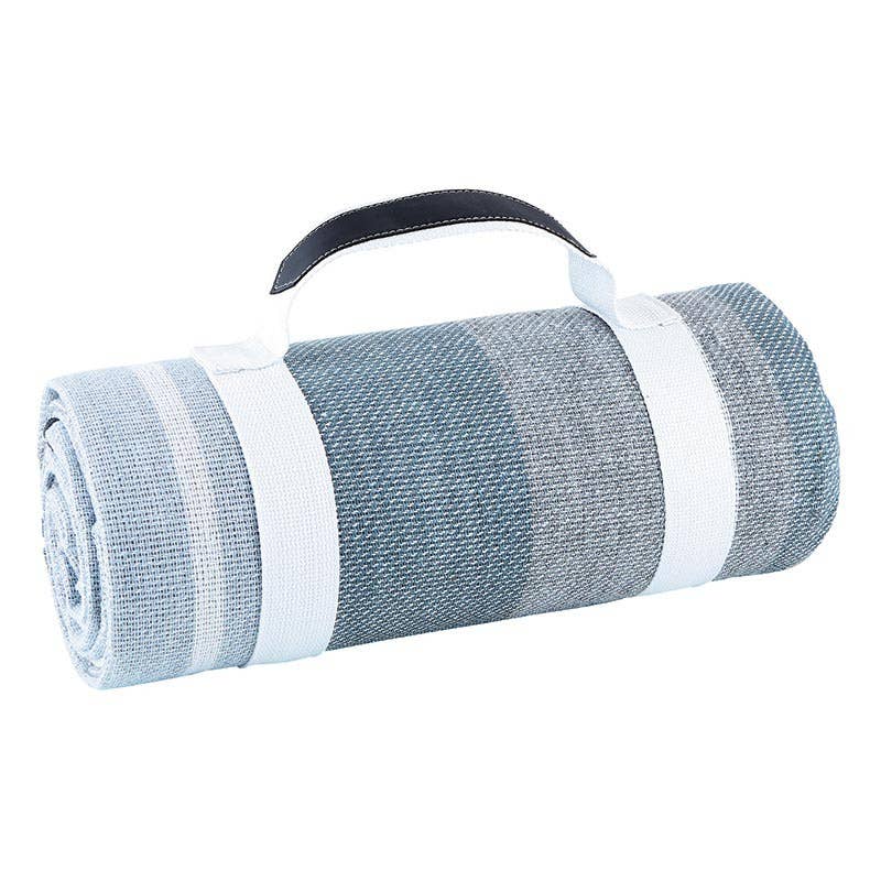 Grey Blue and White Picnic Blanket