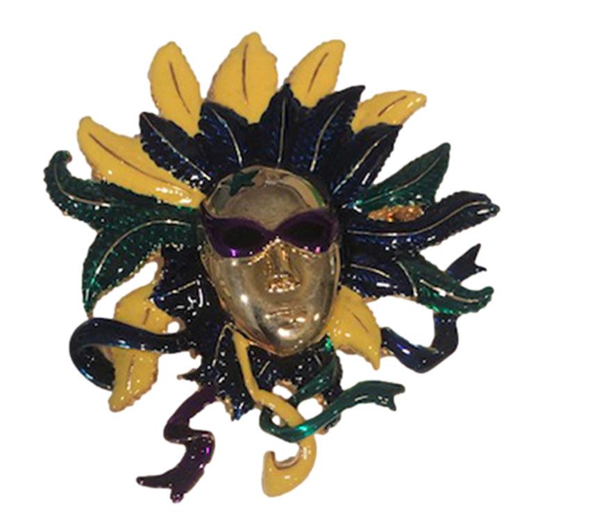Mardi Gras Mask Brooch