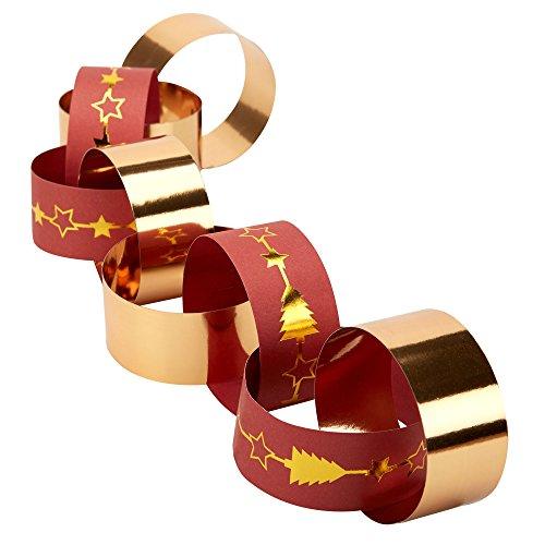 Dazzling Christmas Gold Foil and Red Paper Chains