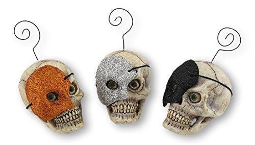 Masquerade Skull Ornament Place Card Holders Set of 3