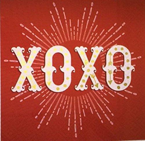 XOXO Red and Gold Luncheon Paper Napkins