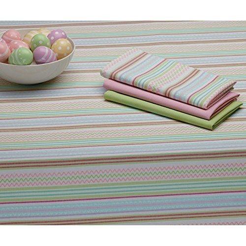 Pastel Blue Green Yellow Pink Zigzag Stripe Tablecloth
