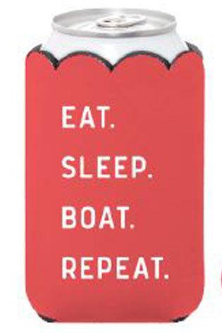 Eat Sleep Boat Repeat Insulated Can Holder
