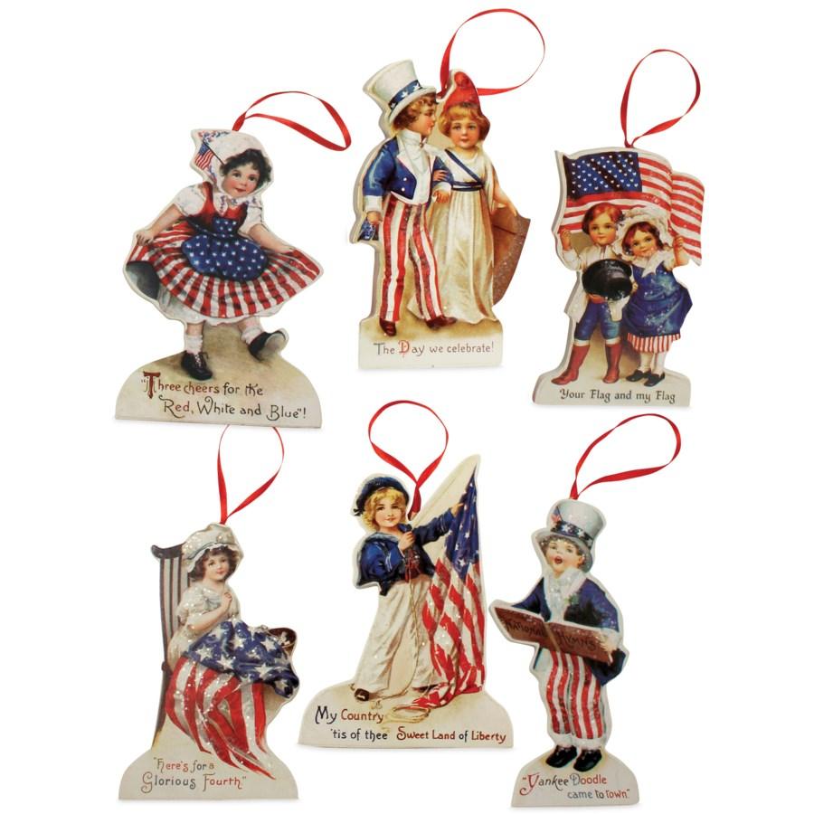 Americana Children Die-Cut Ornaments Set of 6