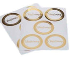White and Gold Foil Christening Party Favor Stickers (25 ct) - A Gifted Solution