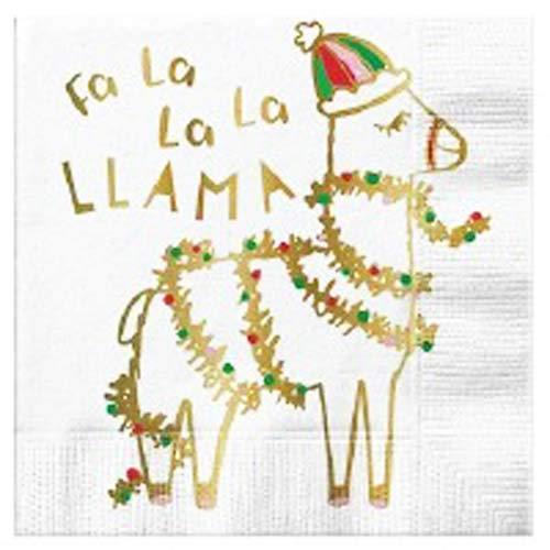 Slant FA La La Llama Holiday Beverage Paper Napkins