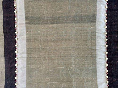 Brown and Ivory Pearl Duponi Silk Placemats - Set of 2