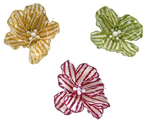 Katherine's Collection Yellow Green Pink Gumdrop Magnolia Flower Clips