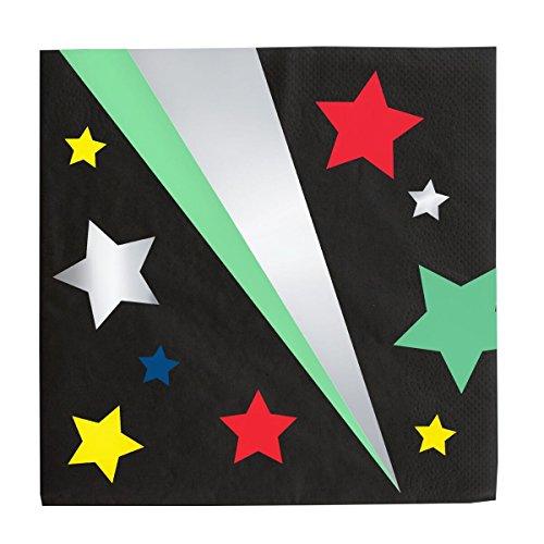 Color Stars and Silver Foil Luncheon Napkins