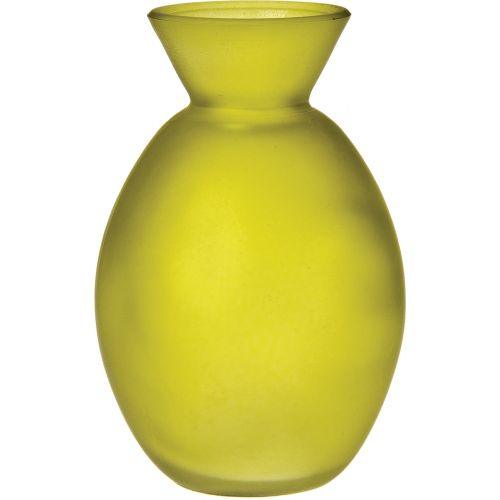 Frosted Glass Colored Oval Bud Vase
