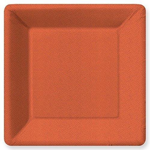 Orange Pebble Square Dinner Paper Plates