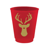 Slant Stag Head Red Plastic Shot Glasses - A Gifted Solution