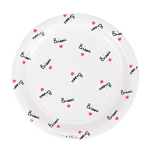 Bisou and Hearts Luncheon Paper Plates