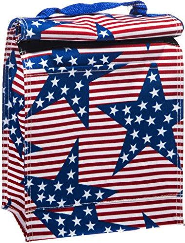 Red White Blue Stars Insulated Lunch Tote Bag