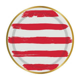 Red and White Stripe 7" Paper Plates - A Gifted Solution