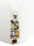 Multi Gemstone Sterling Silver Necklace - A Gifted Solution