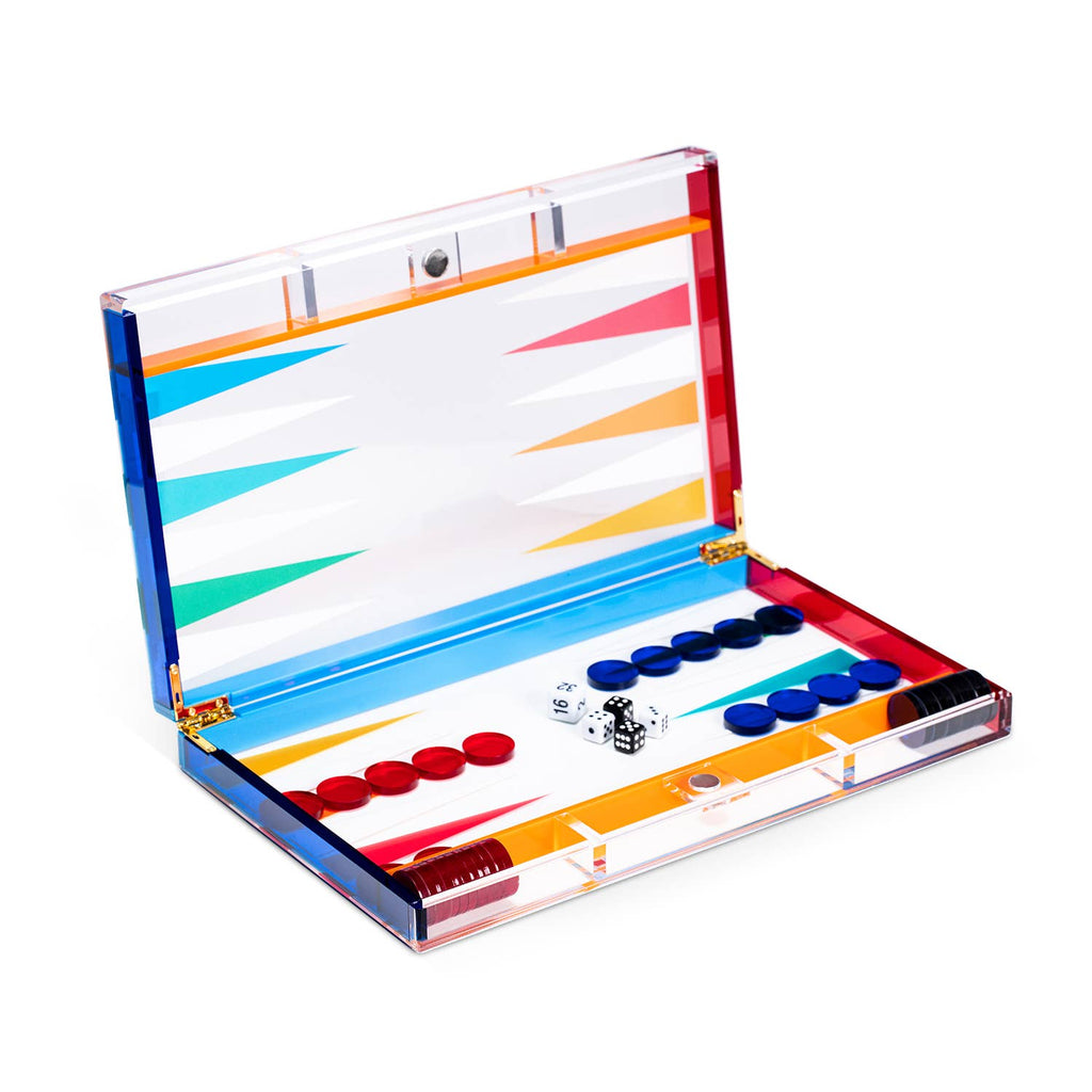 Multicolor Acrylic Backgammon Set