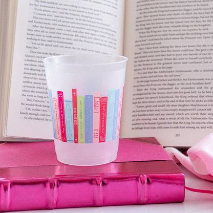 Book Club Bookshelf Plastic Cups