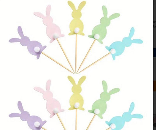 Pastel Bunny Cupcake Toppers