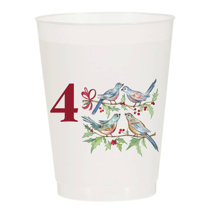 12 Days of Christmas Frosted Plastic Cups