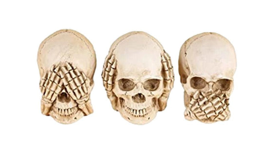 See No Evil, Hear No Evil, Speak No Evil Skull Set