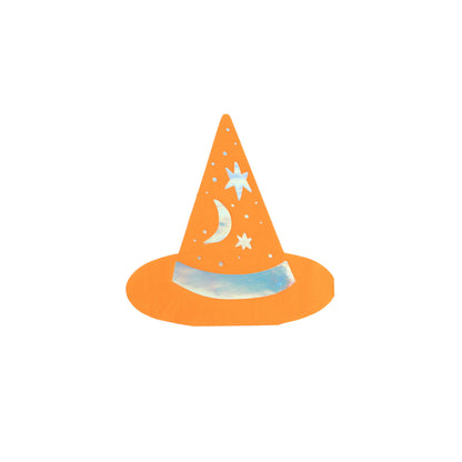 Orange and Purple Witches Hats Paper Beverage Napkins