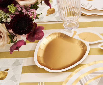 Golden Apple Die Cut Salad Paper Plates
