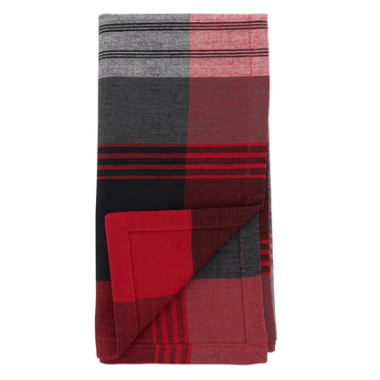 Red Black Gray Plaid Napkins Set of 4