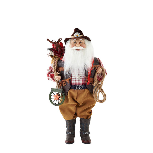 Cowboy Santa Figurine 15"H