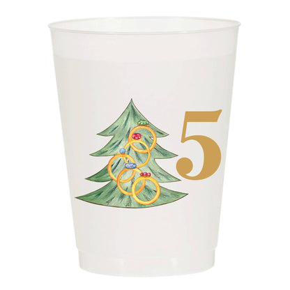 12 Days of Christmas Frosted Plastic Cups