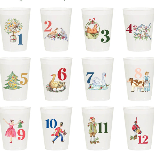 12 Days of Christmas Plastic Cups