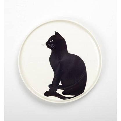 Black and White Cat Dessert Plates Set of 4