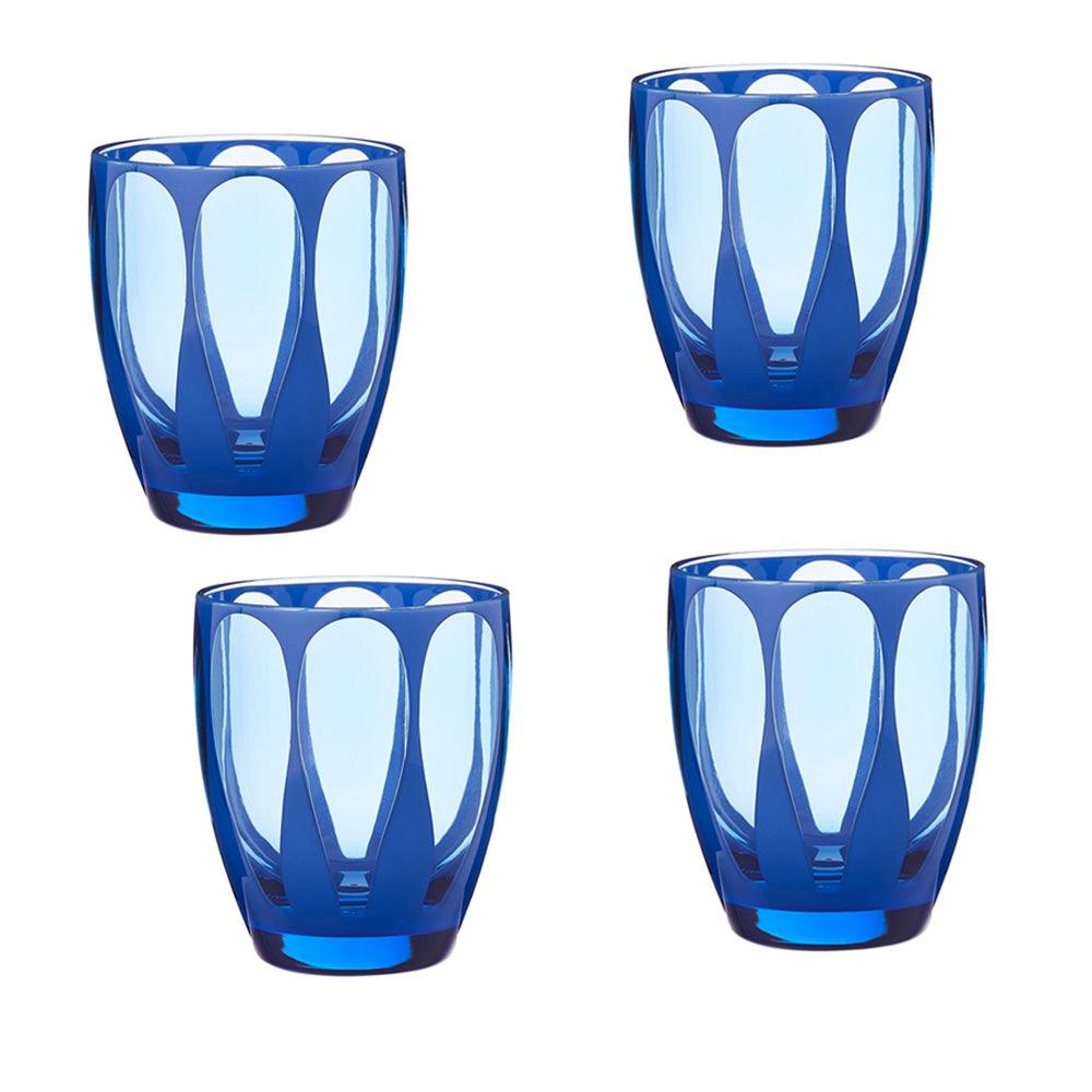Slant Blue Acrylic Drinkware (Set/4)