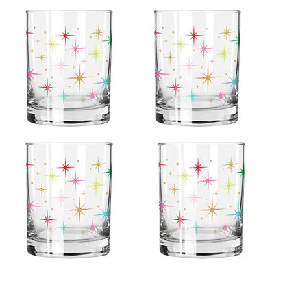 Slant Retro Colorful Stars Glass Set