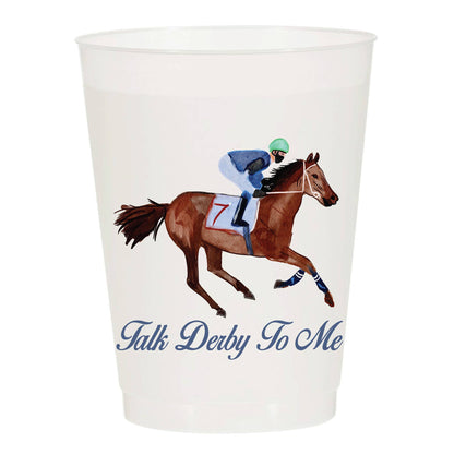 Talk Derby To Me Frosted Plastic Cups Pack of 6