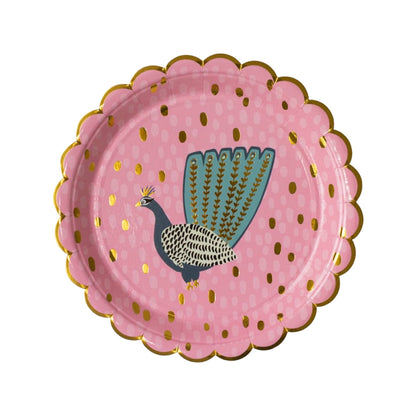 Peacock Design Paper Dinner Plates Pkg 8