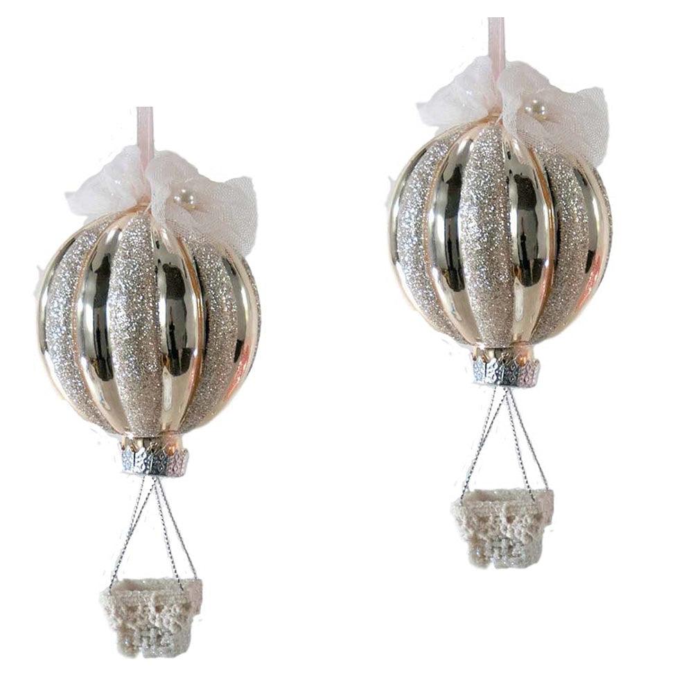 Katherine's Collection Glitter Hot Air Balloon Ornaments