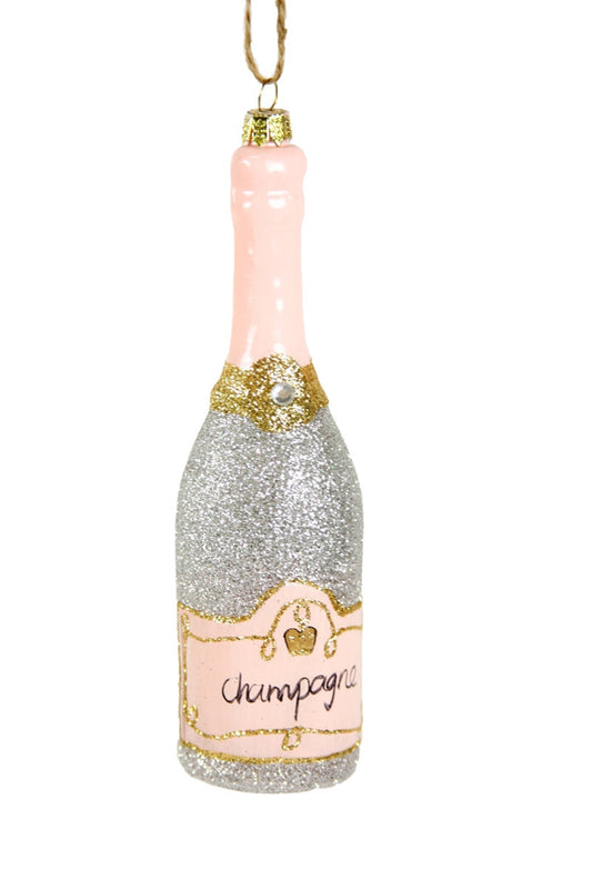 Cody Foster Glitter Champagne Bottle Ornament