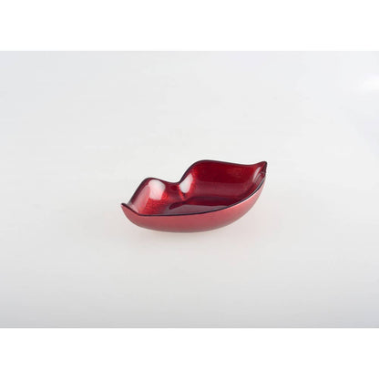 Bright Red Lips Glass Serving Bowl