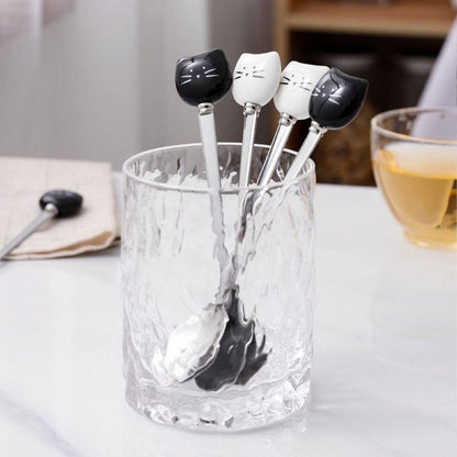 Black and White Cat Spoons Set of 6