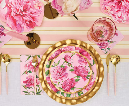 Die Cut Pink Peony Paper Dessert Plates