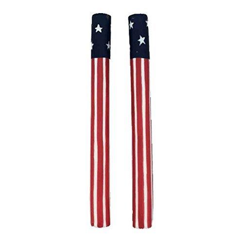 One Hundred 80 Degrees Red White Blue Americana Taper Candles (Set/2)
