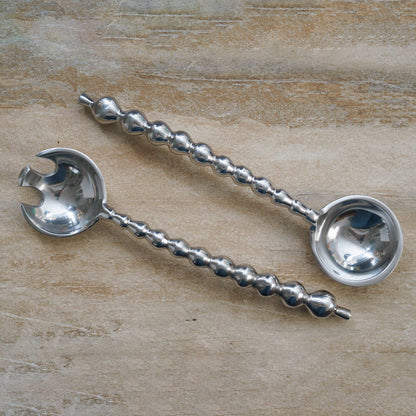 Beaded Silver Server Set